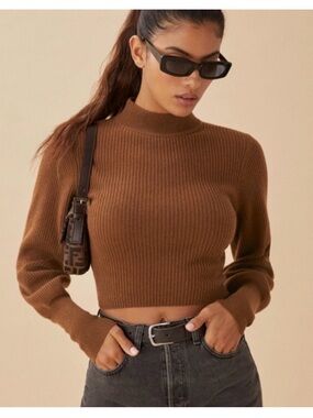 Reformation Osteria Open Back Sweater in Cinnamon Small S NWT $228